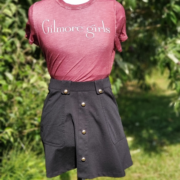 Button front skirt sz Sm, black - Picture 8 of 14